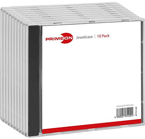 Primeon Jewelcase Box für 1 Disc (10-Pack), Black Tray, Retail