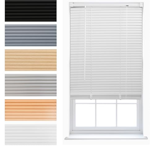 FURNISHED PVC Venetian Window Blinds Made to Measure Home Office Blind New - White 60W x 150H cm