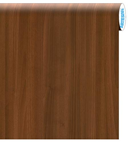 ARTESIVE WD-021 Noce Europeo Medio Opaco larg. 122 cm AL METRO LINEARE- Pellicola Adesiva effetto legno per decorazione interni per rinnovare mobili, porte e oggetti di casa
