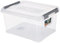 Curver HANDY + Box Aufbewahrungsbox mit Deckel, 15 l, transparent / grau, 39x29x20 cm
