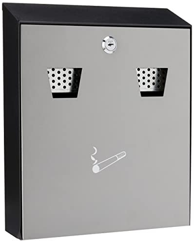 Beaumont Wall Mounted Cigarette Ash Bin - Powder Coated Steel, Lockable, Easy-to-empty CZ676