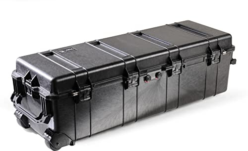 PELI 1740 Großer, Langer Koffer für Bohrgeräte und Stative, IP67 Wasser- und Staubdicht, 105L Capacity, Ohne Schaum, Farbe: Schwarz
