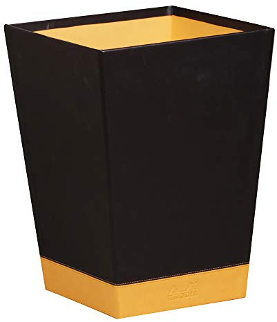 Rhodia 118826C Papierkorb (aus italienischem Kunstleder, 27 x 27 x 32 cm, ideal für Ihr Büro) schwarz