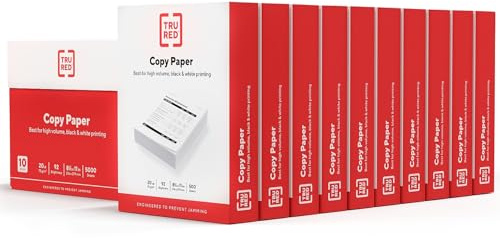 TRU RED 8.5x11 Copy Paper 20 lb. 92-Bright 5000 Sheets/Carton, For Office, School & Home