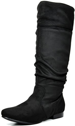 DREAM PAIRS Women's Knee High Boots and Pull On Fall Weather Boots, Ladies' Fashion and Comfortable Walking Boots, Zippers Boots, and Flats | Warm Comfort Faux Fur Lining,Pull-on with Zipper,0.5-inch Low Heel,Flat Boots for Women