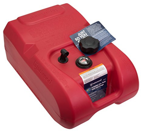 attwood 8806LPG2 EPA and CARB Certified 6-Gallon Portable Marine Boat Fuel Tank with Gauge