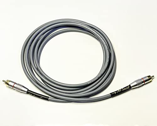 A1 Sound Van Damme Grey Ultra X Subwoofer Cable 3 Metre Single Length Terminated With Gold Plated RCA Phono Plugs.