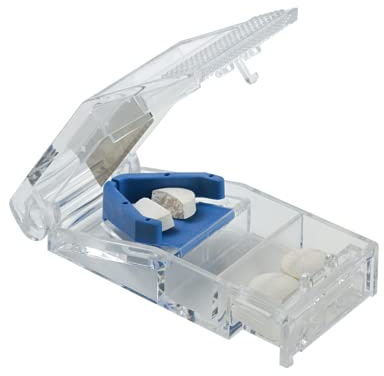 EZY DOSE Pill Cutter and Splitter with Lock, Cuts Pills, Vitamins, Tablets, Stainless Steel Blade, Travel Sized, Safely Cut Pills and Vitamins, Accurate and Easy Cutting, Color May Vary, BPA Free