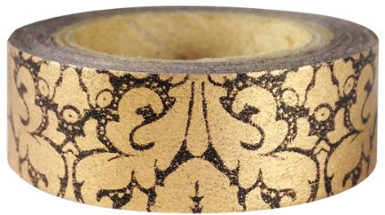 Wrapables Damask Japanese Washi Masking Tape - Gold & Bold