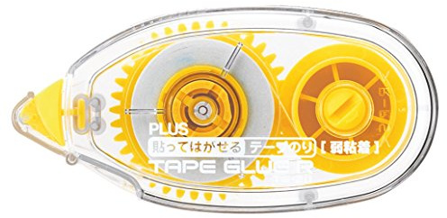 PLUS Japan Kleberoller R Non-Permanent, ablösbar, Einweg, gelb