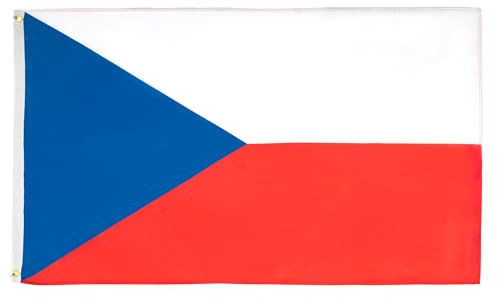 AZ FLAG - Drapeau République tchèque - 150x90 cm - Drapeau Tchèque - Tchéquie 100% Polyester Avec Oeillets Métalliques Intégrés - Pavillon 110 g