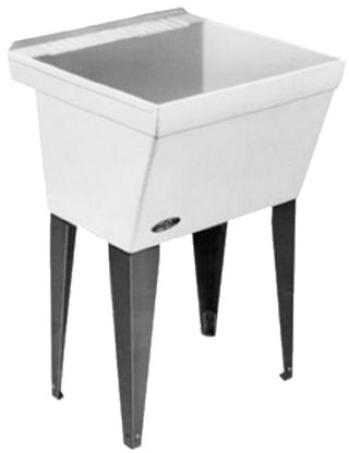Mustee 17F Utilatub Laundry Tub Floor Mount, 23.5-Inch x 23-Inch, White