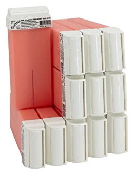 Epilwax Set da 12 rosa Rulli Cera per Depilazione - Larghezza 100 ml Roll-on Ricarica Cera