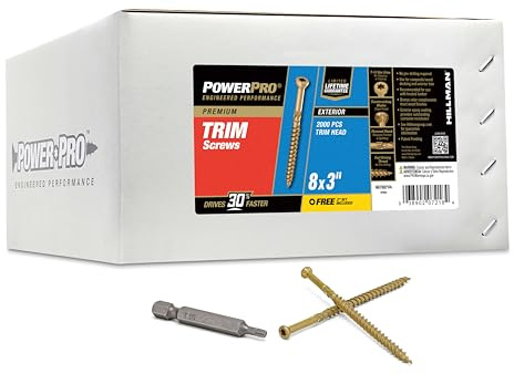 Power Pro Trim Screws, #8 x 3in, 2000 Pack, Bronze Epoxy