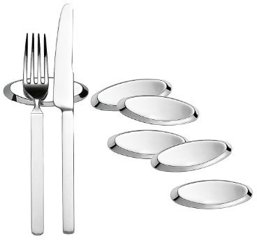 APS Lot de 6 bancs de Couteaux en métal chromé 8 x 3 cm