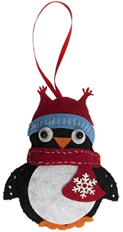 Trimits Christmas Felt Decoration Kits, 9 x 12cm, Penguin