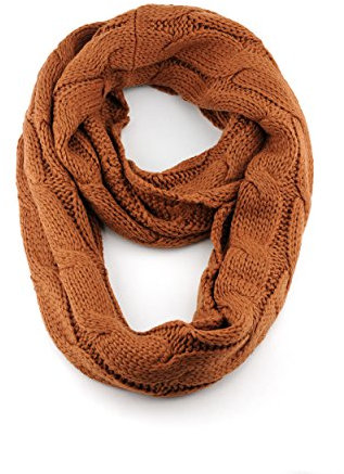 NYFASHION101 Weicher gestrickter Schlauchschal Endlosschal mit Zopfmuster