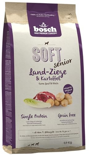 bosch HPC mjuk senior get & potatis | halvfuktig hundmat för äldre | näringskänsliga hundar av alla raser | ett protein | gräsfritt | 1 x 1 kg