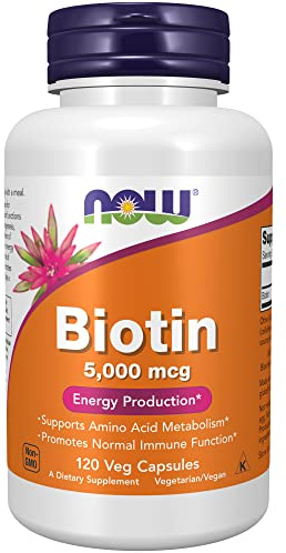 NOW Foods Biotin 5000 mcg Capsules, 120 Count
