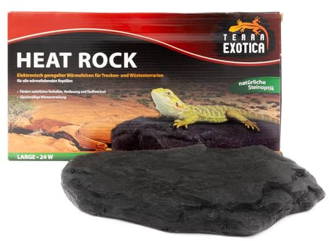 Terra Exotica Heat Rock Large - 24 Watt ca. 28x17 cm - Auswahl zwischen klein, mittel & groß - Heizstein als Heizung für Reptilien - dekorative Wärmeplatte für Ihr Terrarium - Terrarien Bodenheizung