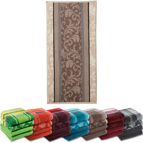 Erwin Müller Handtuch-Set 4er-Pack braun Größe 50x100 cm - Ludwigsburg - 100% Baumwolle - kuschelweich, saugstark, voluminös - praktisch durch beidseitige Schlaufen (weitere Farben)