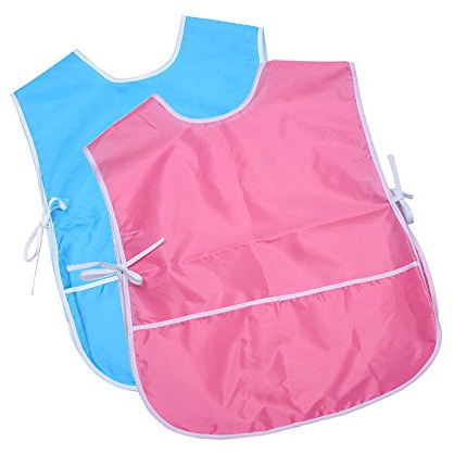 Mudder 2 Pieces Children's Art Smock, Artist Smock, Waterproof Painting Apron for Kids Toddler