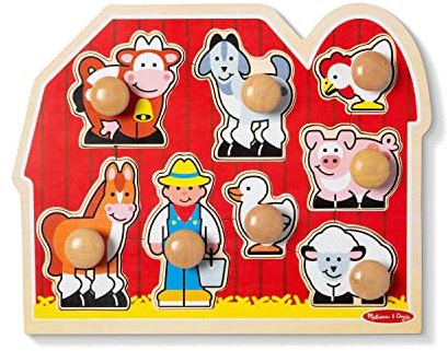 Melissa & Doug Puzzle in Legno per Bambini Fattoria degli Animali, Regalo Bambina e Bambino, Giochi a Incastro con Animali per Bimbo o Bimba, Gioco Puzzle Pezzi Grandi Bambini 2, 3, 4, 5 Anni