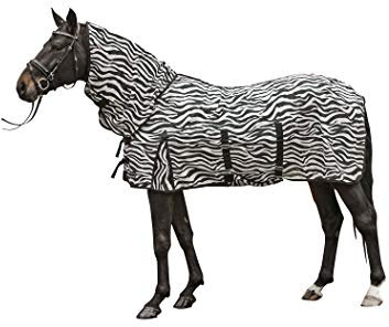 Hkm Hkm 4000315723546 Fliegendecke Mit Halsteil -Zebra- Mit Bauchlatz1291 Weiß/Schwarz115