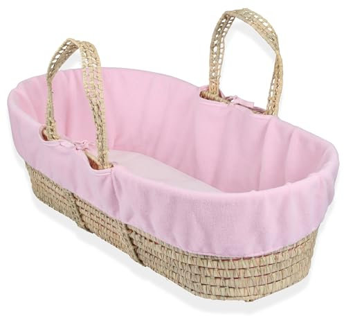 Clair de Lune Fleece-Innenfutter, superweicher Verband für Palmen und Weidenkörbe, universelle Einheitsgröße, hält Ihr Baby kühl und gemütlich, perfekt für empfindliche Haut, Rosa