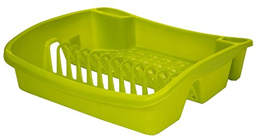 Whitefurze Dish Drainer, Plastic, Leaf Green, Small