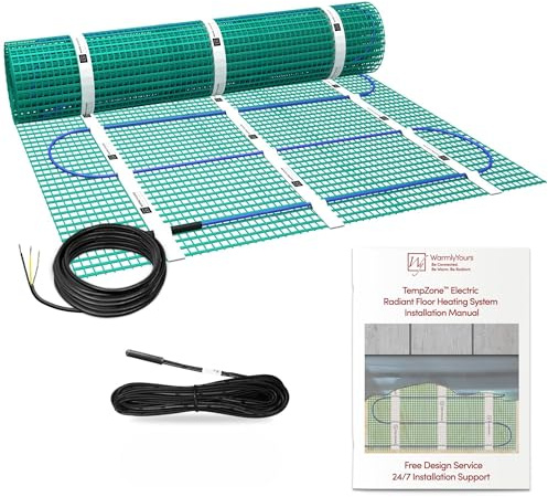 WarmlyYours 15sqft 120V Radiant Floor Heating Roll, 3 ft Wide Cut-and-Turn