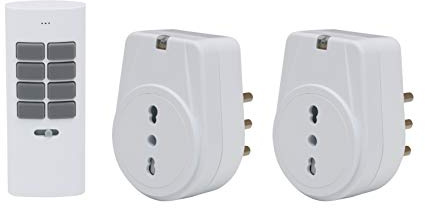 Electraline 48501 Presa Elettrica con Telecomando, Nero/Bianco, Taglia Unica