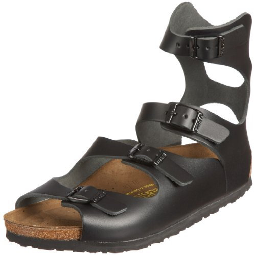 Birkenstock Unisex-Erwachsene Athen Leder Sandalen, Schwarz (Schwarz), 35 EU
