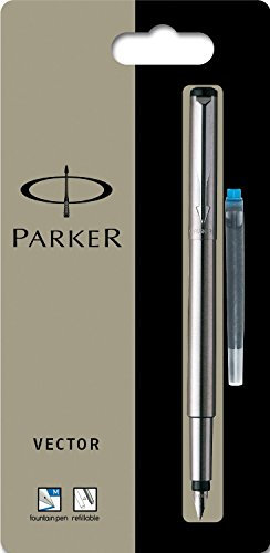 Parker Vector Stainless Steel Medium Nib Fountain Pen