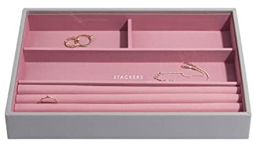 Stackers Grau & Rosa Klassisch Schmuckfach für Schmuckschatulle Ringe/Armbänder