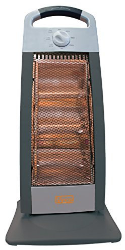 Vinco 70105 VIN70105 Stufa Alogena Stand, 1.200 Watt, Grigio, Acacia