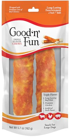 Good 'n' Fun Roll Long-Lasting Dog Treat for Large Dogs, 2 Count