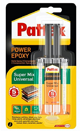 Pattex 1476719 - Universale adesivo epossidico siringa da 11 ml trasparente 5 minuti