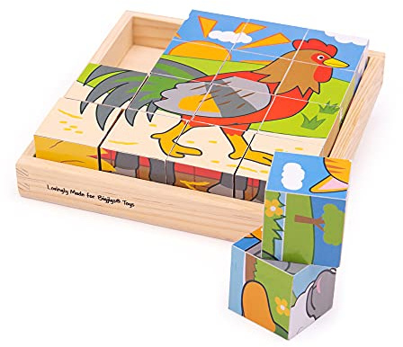 Bigjigs Toys Bauernhof Würfelpuzzle