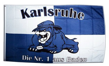 Flagge Fanflagge Karlsruhe Bulldogge - 90 x 150 cm