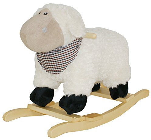 Sweety Toys 7103 Schaukeltier Schaukelpferd Schaf mit Halstuch mit Lullaby Musik