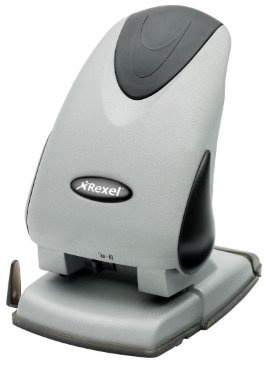Rexel Precision 265 Heavy Duty 2 Hole Punch, 65 Sheet Capacity, Adjustable Paper Guide, Metal, Silver/Black, 2100982