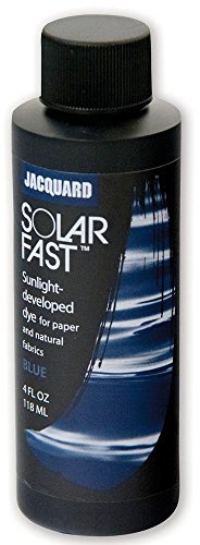 Jacquard Solarfast Dye, Blue Sun Activated Ink for Fabric Printing, Light Sensitive UV Colour on Paper, Textile Art Craft Supplies, 8oz / 236ml