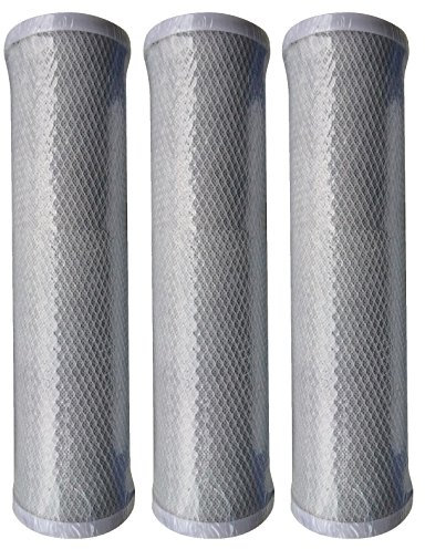 3 x 10 Carbon Block Filter Cartridges for RO Reverse Osmosis Units Housings