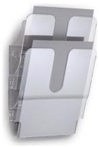 Durable 1709008400 Flexiplus 2 A4, Espositore da Parete, per Documenti Formato A4 Verticale, 2 Comparti, 247x360x100 mm, Trasparente