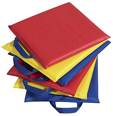 Children's Factory 12 Square Kids Floor Cushions, Flexible Classroom Seating, Sit Upon for Kids, Set of 6