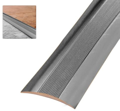 Amig - Übergangsprofil Selbstklebend | Maße: 820 mm x 4 mm x 0,5 mm | Farbe: Silber | Klebstoff | Übergangsstreifen | Fugenprofil für Böden, Parkett und Terrassen | Für Holzböden