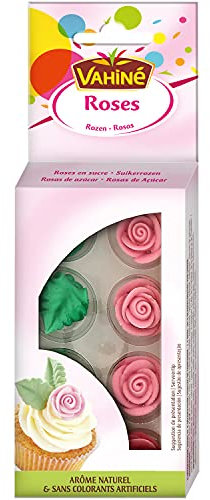 VAHINE - Décoration Gâteaux Roses en Sucre 20 g