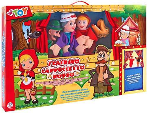 W'TOY Teatro Burattini con 4 Marionette, 68x135 cm, 37840