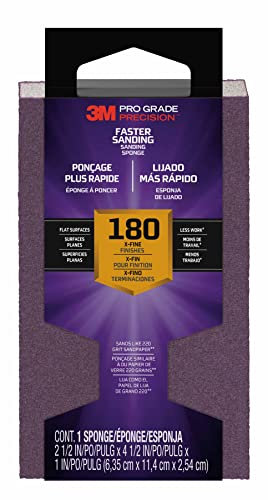ScotchBlue 3M Esponja para Bloque de Lijado Pro Grade Precision Faster, Grano 180 X-Fine, 24002TRI-XF-B,6,35 cm x 11,4 cm x 2,54 cm, 1/Paquete